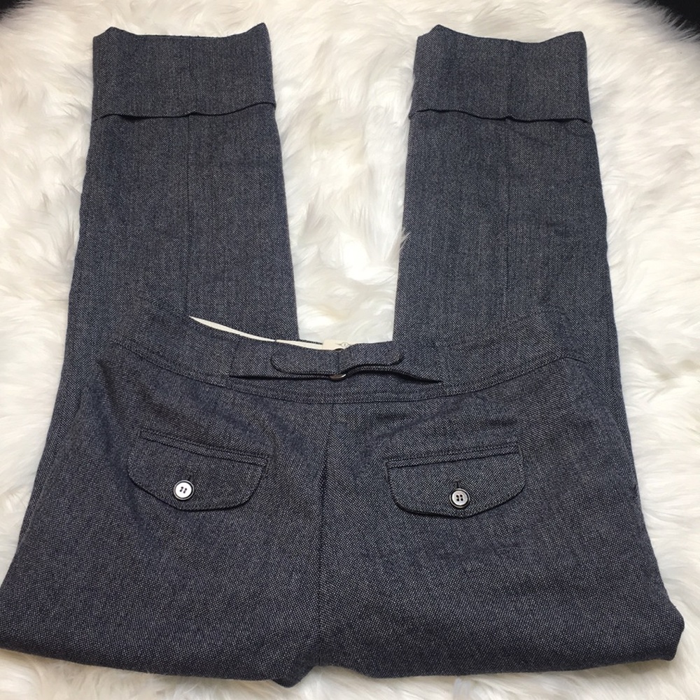 Anthropologie Cartonnier Gray Cuff Crop Tweed Pant - Picture 3 of 5